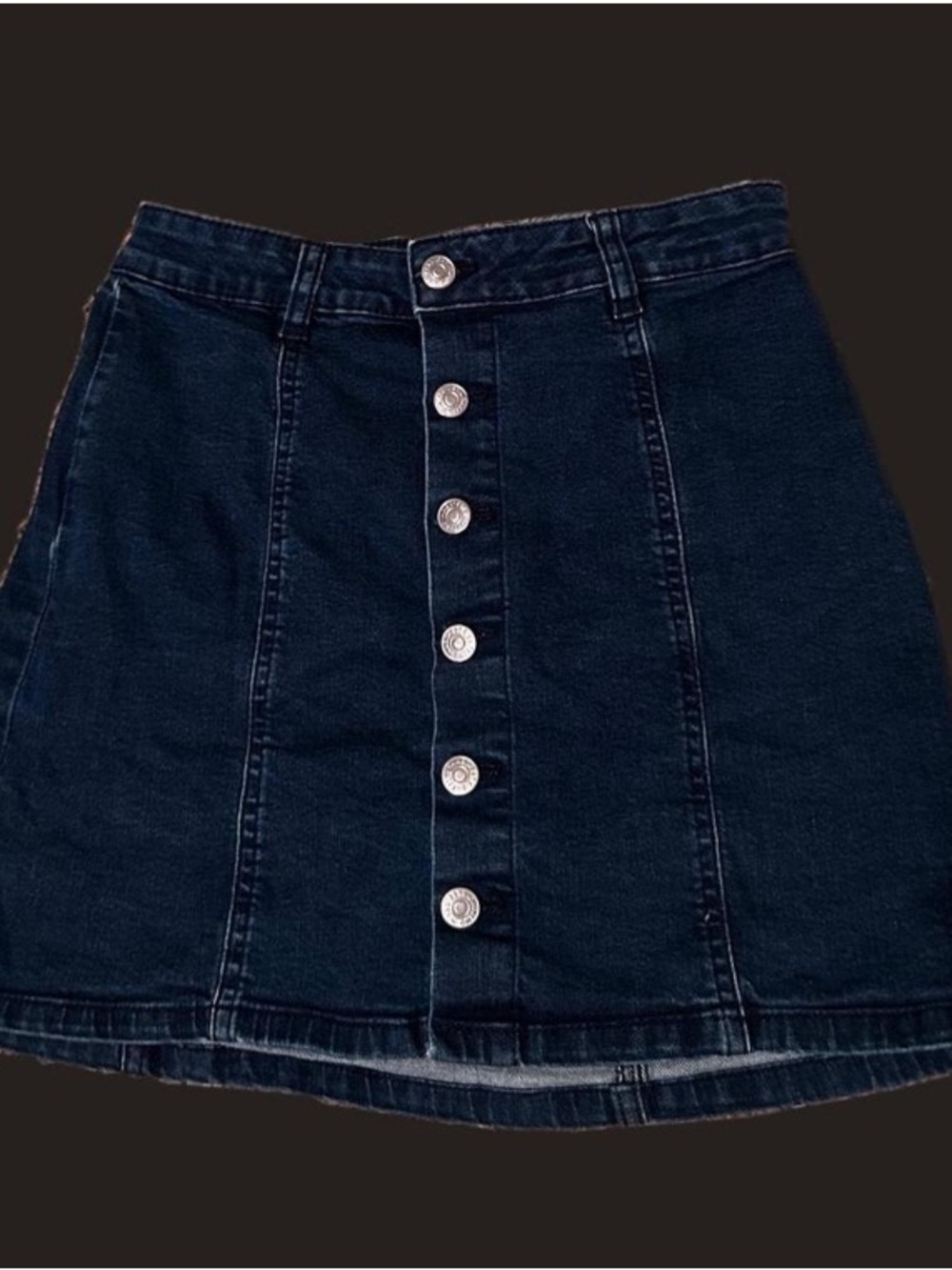 Ardene Dark Wash Denim Button-Front Mini Skirt